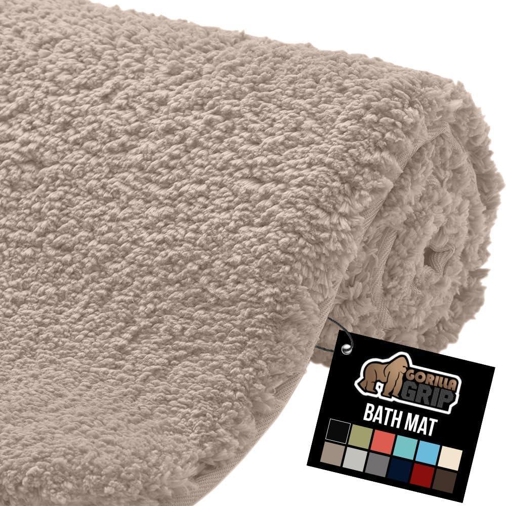 imageGORILLA GRIP Bathroom Rugs Ultra Soft Absorbent Mat Thick Plush Bath Rug Machine Washable Microfiber Quick Dry Mats for Shower Bathtub and Floor Home Decor Accessories 24x17 GrayBeige