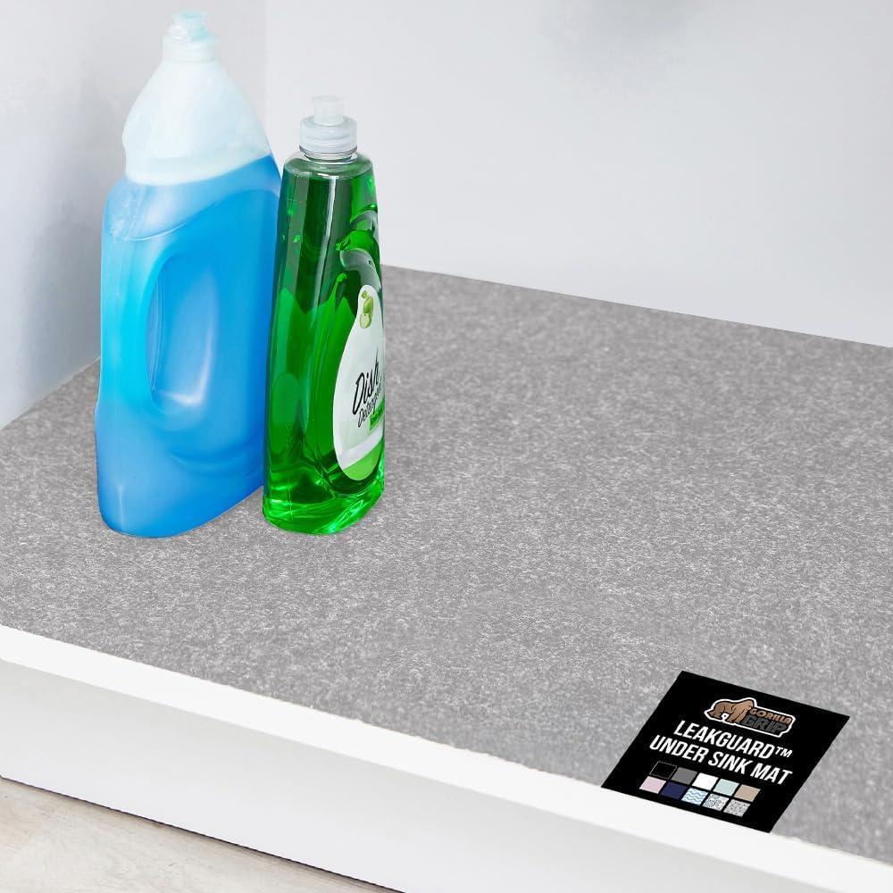 imageGORILLA GRIP LeakGuard NonAdhesive Under Sink Mat for Kitchen Cabinet Waterproof Quick Dry Shelf Liner Durable Absorbent Felt Mats for Bathroom Sinks Cabinets Dresser Easy to Trim 24x30 CharcoalLight Gray