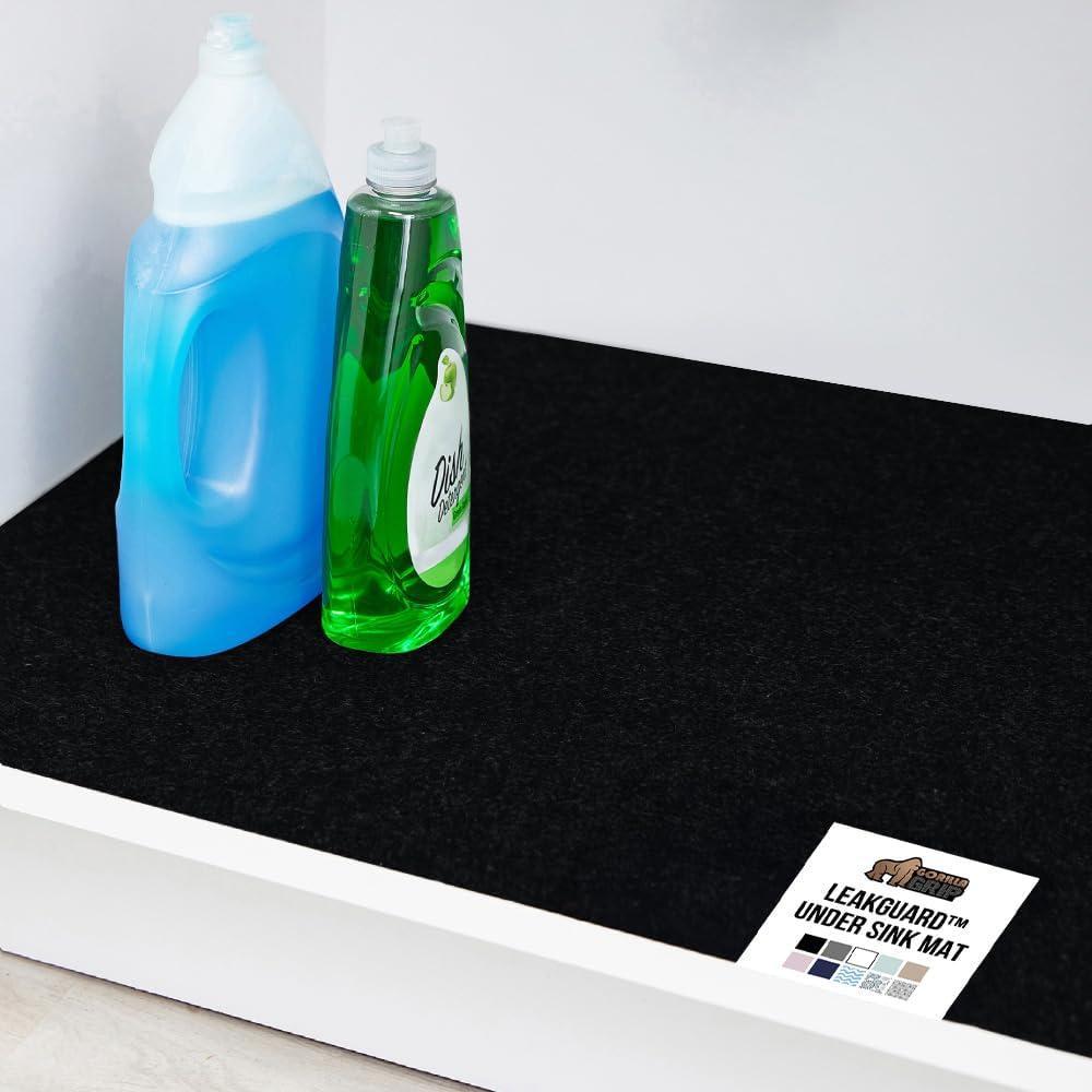 imageGORILLA GRIP LeakGuard NonAdhesive Under Sink Mat for Kitchen Cabinet Waterproof Quick Dry Shelf Liner Durable Absorbent Felt Mats for Bathroom Sinks Cabinets Dresser Easy to Trim 24x30 CharcoalBlack