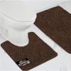 GORILLA GRIP Bathroom Rug Sets, Soft Chenille 2 Piece Area Rugs Set, Toilet Base Mat and 30×20 Carpet, Absorbent Microfiber Washable Mats Dry Quickly, Home Décor and Bath Room Accessories, Grey(Brown)