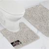 GORILLA GRIP Bathroom Rug Sets, Soft Chenille 2 Piece Area Rugs Set, Toilet Base Mat and 30×20 Carpet, Absorbent Microfiber Washable Mats Dry Quickly, Home Décor and Bath Room Accessories, Grey(Light Gray)