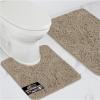 GORILLA GRIP Bathroom Rug Sets, Soft Chenille 2 Piece Area Rugs Set, Toilet Base Mat and 30×20 Carpet, Absorbent Microfiber Washable Mats Dry Quickly, Home Décor and Bath Room Accessories, Grey(Gray Beige)