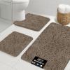 GORILLA GRIP Bathroom Rug Sets, Soft Chenille 2 Piece Area Rugs Set, Toilet Base Mat and 30×20 Carpet, Absorbent Microfiber Washable Mats Dry Quickly, Home Décor and Bath Room Accessories, Grey(Gray Beige)