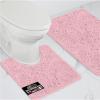 GORILLA GRIP Bathroom Rug Sets, Soft Chenille 2 Piece Area Rugs Set, Toilet Base Mat and 30×20 Carpet, Absorbent Microfiber Washable Mats Dry Quickly, Home Décor and Bath Room Accessories, Grey(Light Pink)