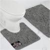 GORILLA GRIP Bathroom Rug Sets, Soft Chenille 2 Piece Area Rugs Set, Toilet Base Mat and 30×20 Carpet, Absorbent Microfiber Washable Mats Dry Quickly, Home Décor and Bath Room Accessories, Grey(Grey)