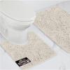 GORILLA GRIP Bathroom Rug Sets, Soft Chenille 2 Piece Area Rugs Set, Toilet Base Mat and 30×20 Carpet, Absorbent Microfiber Washable Mats Dry Quickly, Home Décor and Bath Room Accessories, Grey(Ivory)