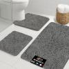 GORILLA GRIP Bathroom Rug Sets, Soft Chenille 2 Piece Area Rugs Set, Toilet Base Mat and 30×20 Carpet, Absorbent Microfiber Washable Mats Dry Quickly, Home Décor and Bath Room Accessories, Grey(Grey)