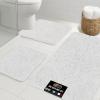 GORILLA GRIP Bathroom Rug Sets, Soft Chenille 2 Piece Area Rugs Set, Toilet Base Mat and 30×20 Carpet, Absorbent Microfiber Washable Mats Dry Quickly, Home Décor and Bath Room Accessories, Grey(White)