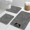GORILLA GRIP Bathroom Rug Sets, Soft Chenille 2 Piece Area Rugs Set, Toilet Base Mat and 30×20 Carpet, Absorbent Microfiber Washable Mats Dry Quickly, Home Décor and Bath Room Accessories, Grey(Grey)