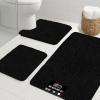 GORILLA GRIP Bathroom Rug Sets, Soft Chenille 2 Piece Area Rugs Set, Toilet Base Mat and 30×20 Carpet, Absorbent Microfiber Washable Mats Dry Quickly, Home Décor and Bath Room Accessories, Grey(Black)