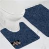 GORILLA GRIP Bathroom Rug Sets, Soft Chenille 2 Piece Area Rugs Set, Toilet Base Mat and 30×20 Carpet, Absorbent Microfiber Washable Mats Dry Quickly, Home Décor and Bath Room Accessories, Grey(Navy)