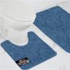 GORILLA GRIP Bathroom Rug Sets, Soft Chenille 2 Piece Area Rugs Set, Toilet Base Mat and 30×20 Carpet, Absorbent Microfiber Washable Mats Dry Quickly, Home Décor and Bath Room Accessories, Grey(Blue)