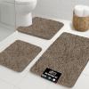 GORILLA GRIP Bathroom Rug Sets, Soft Chenille 2 Piece Area Rugs Set, Toilet Base Mat and 30×20 Carpet, Absorbent Microfiber Washable Mats Dry Quickly, Home Décor and Bath Room Accessories, Grey(Gray Beige)