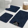 GORILLA GRIP Bathroom Rug Sets, Soft Chenille 2 Piece Area Rugs Set, Toilet Base Mat and 30×20 Carpet, Absorbent Microfiber Washable Mats Dry Quickly, Home Décor and Bath Room Accessories, Grey(Navy)