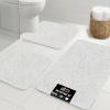 GORILLA GRIP Bathroom Rug Sets, Soft Chenille 2 Piece Area Rugs Set, Toilet Base Mat and 30×20 Carpet, Absorbent Microfiber Washable Mats Dry Quickly, Home Décor and Bath Room Accessories, Grey(White)