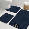 GORILLA GRIP Bathroom Rug Sets, Soft Chenille 2 Piece Area Rugs Set, Toilet Base Mat and 30×20 Carpet, Absorbent Microfiber Washable Mats Dry Quickly, Home Décor and Bath Room Accessories, Grey(Navy)