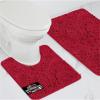 GORILLA GRIP Bathroom Rug Sets, Soft Chenille 2 Piece Area Rugs Set, Toilet Base Mat and 30×20 Carpet, Absorbent Microfiber Washable Mats Dry Quickly, Home Décor and Bath Room Accessories, Grey(Red)