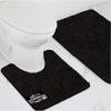 GORILLA GRIP Bathroom Rug Sets, Soft Chenille 2 Piece Area Rugs Set, Toilet Base Mat and 30×20 Carpet, Absorbent Microfiber Washable Mats Dry Quickly, Home Décor and Bath Room Accessories, Grey(Black)