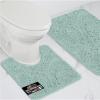GORILLA GRIP Bathroom Rug Sets, Soft Chenille 2 Piece Area Rugs Set, Toilet Base Mat and 30×20 Carpet, Absorbent Microfiber Washable Mats Dry Quickly, Home Décor and Bath Room Accessories, Grey(Seablue)