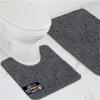 GORILLA GRIP Bathroom Rug Sets, Soft Chenille 2 Piece Area Rugs Set, Toilet Base Mat and 30×20 Carpet, Absorbent Microfiber Washable Mats Dry Quickly, Home Décor and Bath Room Accessories, Grey(Charcoal)