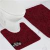 GORILLA GRIP Bathroom Rug Sets, Soft Chenille 2 Piece Area Rugs Set, Toilet Base Mat and 30×20 Carpet, Absorbent Microfiber Washable Mats Dry Quickly, Home Décor and Bath Room Accessories, Grey(Burgundy)