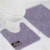 GORILLA GRIP Bathroom Rug Sets, Soft Chenille 2 Piece Area Rugs Set, Toilet Base Mat and 30×20 Carpet, Absorbent Microfiber Washable Mats Dry Quickly, Home Décor and Bath Room Accessories, Grey(Light Purple)