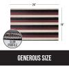 GORILLA GRIP Heavy Duty Striped Doormat, Thick Bristles, Crush Proof Texture, Catches Dirt from Shoes, Strong Backing, Easy to Clean, Indoor and Outdoor Entrance Mats, 24×16, Burgundy Black Cream(Burgundy / Black / Cream)