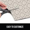 GORILLA GRIP LeakGuard Non-Adhesive Under Sink Mat for Kitchen Cabinet, Waterproof Quick Dry Shelf Liner, Durable Absorbent Felt Mats for Bathroom Sinks, Cabinets, Dresser, Easy to Trim 24×30 Charcoal(Damask: Taupe/Cream)