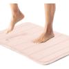GORILLA GRIP Memory Foam Bath Mat, Soft Absorbent US Designed Bathroom Rug, Gripping Dots Machine Washable Bathmat, Cushioned Floor Mats, Shower Sink Rugs Room Décor Accessories, 24×17 Graphite Gray(Striped Pink)
