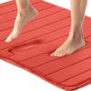 GORILLA GRIP Memory Foam Bath Mat, Soft Absorbent US Designed Bathroom Rug, Gripping Dots Machine Washable Bathmat, Cushioned Floor Mats, Shower Sink Rugs Room Décor Accessories, 24×17 Graphite Gray(Striped Coral)