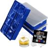 GORILLA GRIP Slow Melting Large Silicone Ice Cube Tray for Freezer, Easy to Push 8 Giant Square Cubes, Use for Cocktails, Iced Coffee, Water Bottle, Frozen Puree, Kitchen Bar Essentials, 1 Pack, Black(Royal Blue)