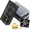 GORILLA GRIP Slow Melting Large Silicone Ice Cube Tray for Freezer, Easy to Push 8 Giant Square Cubes, Use for Cocktails, Iced Coffee, Water Bottle, Frozen Puree, Kitchen Bar Essentials, 1 Pack, Black(Black)