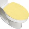 GORILLA GRIP Soft Chenille Bathroom Toilet Lid Cover, Machine Washable Seat Covers, 19.5×18.5, Stays in Place Rubber Backing, Fits Most Round, Elongated and Oblong Lids, Accessories Decor, Gray(Yellow)