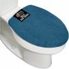 GORILLA GRIP Soft Chenille Bathroom Toilet Lid Cover, Machine Washable Seat Covers, 19.5×18.5, Stays in Place Rubber Backing, Fits Most Round, Elongated and Oblong Lids, Accessories Decor, Gray(Blue)