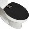 GORILLA GRIP Soft Chenille Bathroom Toilet Lid Cover, Machine Washable Seat Covers, 19.5×18.5, Stays in Place Rubber Backing, Fits Most Round, Elongated and Oblong Lids, Accessories Decor, Gray(Black)