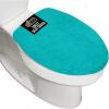 GORILLA GRIP Soft Chenille Bathroom Toilet Lid Cover, Machine Washable Seat Covers, 19.5×18.5, Stays in Place Rubber Backing, Fits Most Round, Elongated and Oblong Lids, Accessories Decor, Gray(Turquoise)