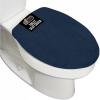 GORILLA GRIP Soft Chenille Bathroom Toilet Lid Cover, Machine Washable Seat Covers, 19.5×18.5, Stays in Place Rubber Backing, Fits Most Round, Elongated and Oblong Lids, Accessories Decor, Gray(Navy)