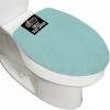 GORILLA GRIP Soft Chenille Bathroom Toilet Lid Cover, Machine Washable Seat Covers, 19.5×18.5, Stays in Place Rubber Backing, Fits Most Round, Elongated and Oblong Lids, Accessories Decor, Gray(Sea Blue)