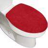 GORILLA GRIP Soft Chenille Bathroom Toilet Lid Cover, Machine Washable Seat Covers, 19.5×18.5, Stays in Place Rubber Backing, Fits Most Round, Elongated and Oblong Lids, Accessories Decor, Gray(Red)