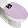 GORILLA GRIP Soft Chenille Bathroom Toilet Lid Cover, Machine Washable Seat Covers, 19.5×18.5, Stays in Place Rubber Backing, Fits Most Round, Elongated and Oblong Lids, Accessories Decor, Gray(Light Purple)