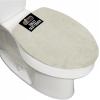 GORILLA GRIP Soft Chenille Bathroom Toilet Lid Cover, Machine Washable Seat Covers, 19.5×18.5, Stays in Place Rubber Backing, Fits Most Round, Elongated and Oblong Lids, Accessories Decor, Gray(Ivory)