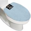 GORILLA GRIP Soft Chenille Bathroom Toilet Lid Cover, Machine Washable Seat Covers, 19.5×18.5, Stays in Place Rubber Backing, Fits Most Round, Elongated and Oblong Lids, Accessories Decor, Gray(Light Blue)