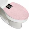 GORILLA GRIP Soft Chenille Bathroom Toilet Lid Cover, Machine Washable Seat Covers, 19.5×18.5, Stays in Place Rubber Backing, Fits Most Round, Elongated and Oblong Lids, Accessories Decor, Gray(Light Pink)