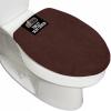 GORILLA GRIP Soft Chenille Bathroom Toilet Lid Cover, Machine Washable Seat Covers, 19.5×18.5, Stays in Place Rubber Backing, Fits Most Round, Elongated and Oblong Lids, Accessories Decor, Gray(Brown)