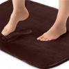 GORILLA GRIP Thick Memory Foam Toilet Rug for Bathroom, Square Shaped Washable, Soft Absorbent Velvet Topside Floor Mats, Machine Wash, Cushioned Luxury Rugs for Bath Room, 22.5×19.5, Graphite Gray(Brown)