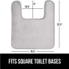 GORILLA GRIP Thick Memory Foam Toilet Rug for Bathroom, Square Shaped Washable, Soft Absorbent Velvet Topside Floor Mats, Machine Wash, Cushioned Luxury Rugs for Bath Room, 22.5×19.5, Graphite Gray(Light Gray)