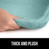 GORILLA GRIP Thick Memory Foam Toilet Rug for Bathroom, Square Shaped Washable, Soft Absorbent Velvet Topside Floor Mats, Machine Wash, Cushioned Luxury Rugs for Bath Room, 22.5×19.5, Graphite Gray(Seablue)