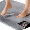 GORILLA GRIP Thick Memory Foam Toilet Rug for Bathroom, Square Shaped Washable, Soft Absorbent Velvet Topside Floor Mats, Machine Wash, Cushioned Luxury Rugs for Bath Room, 22.5×19.5, Graphite Gray(Graphite Gray)