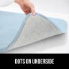 GORILLA GRIP Thick Memory Foam Toilet Rug for Bathroom, Square Shaped Washable, Soft Absorbent Velvet Topside Floor Mats, Machine Wash, Cushioned Luxury Rugs for Bath Room, 22.5×19.5, Graphite Gray(Light Blue)