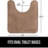 GORILLA GRIP Thick Memory Foam Toilet Rug for Bathroom, Square Shaped Washable, Soft Absorbent Velvet Topside Floor Mats, Machine Wash, Cushioned Luxury Rugs for Bath Room, 22.5×19.5, Graphite Gray(Taupe)